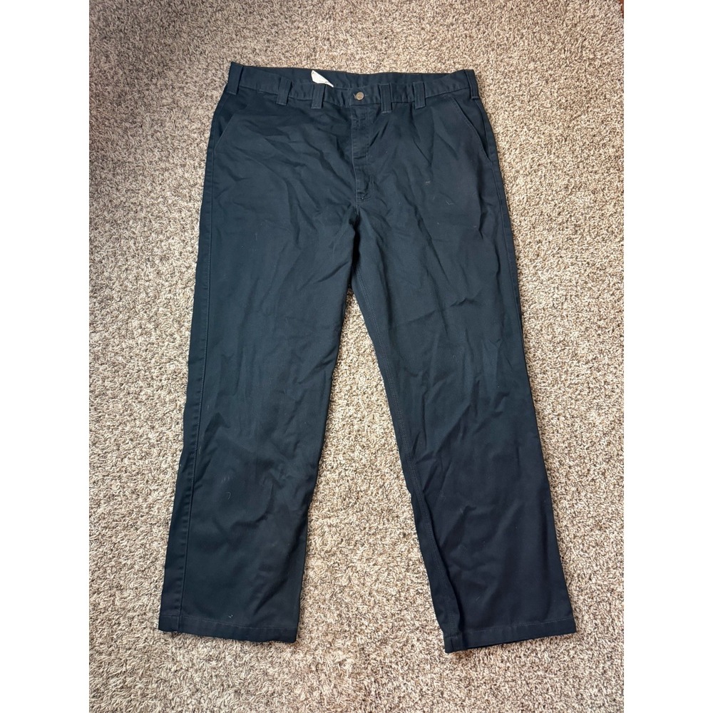 Carhartt Pants Mens 42x32 Black B290 BLK Blended Twill Straight Leg Work Durable